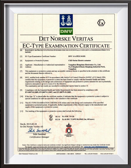 Noruega-ATEX-A+-certificado à prova de explosão de produto